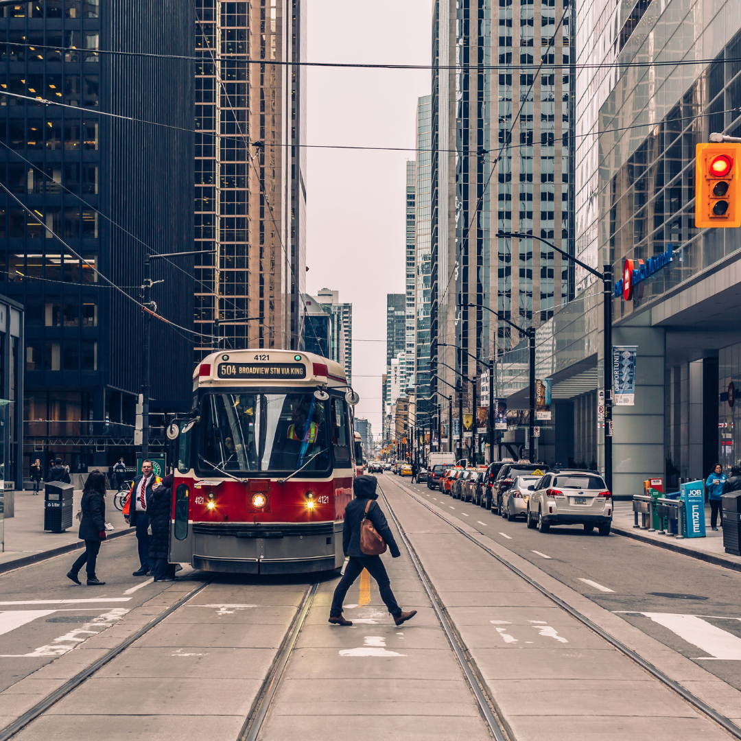 Street car in downtown Toronto