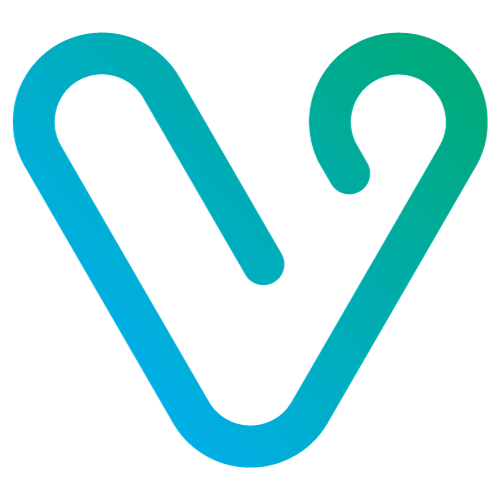 Viral Vibe Vault logo in green and blue fade.